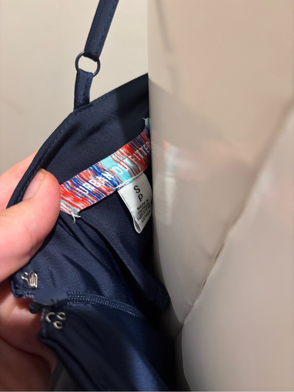 Urban Outfitters Navy Satin Slip Mini Dress - Picture 6 of 6